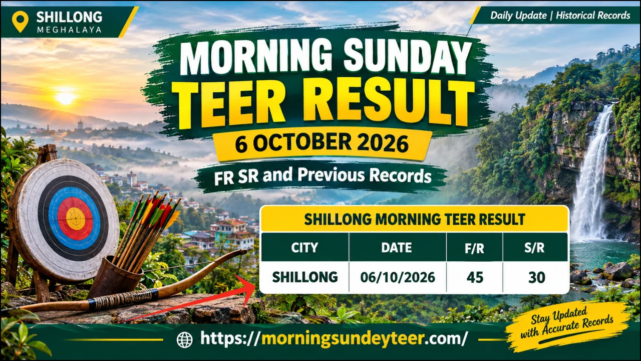 Shillong Morning Teer Result Today 6 October 2026 FR 45 SR 30 and Previous Results